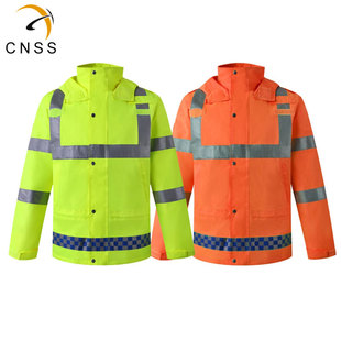 cnss交通拼搏（中国）棉衣加厚荧光黄拼搏（中国）条服装